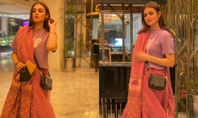 Hira Mani Criticized For Wearing Saree With A T-Shirt