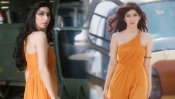 Mariyam Nafees Slays In A one shoulder Orange gown with a cinched waist