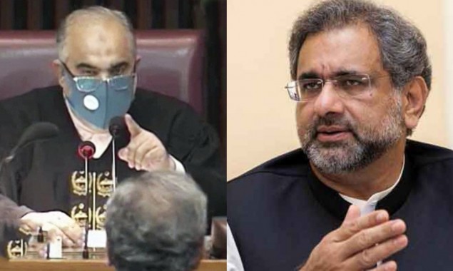 Shahid Khaqan Abbasi Asad Qaiser heated exchange