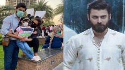 Fawad Khan spotted in Lahore at the protest in support of Palestine