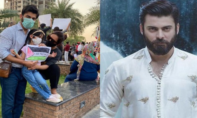 Fawad Khan spotted in Lahore at the protest in support of Palestine