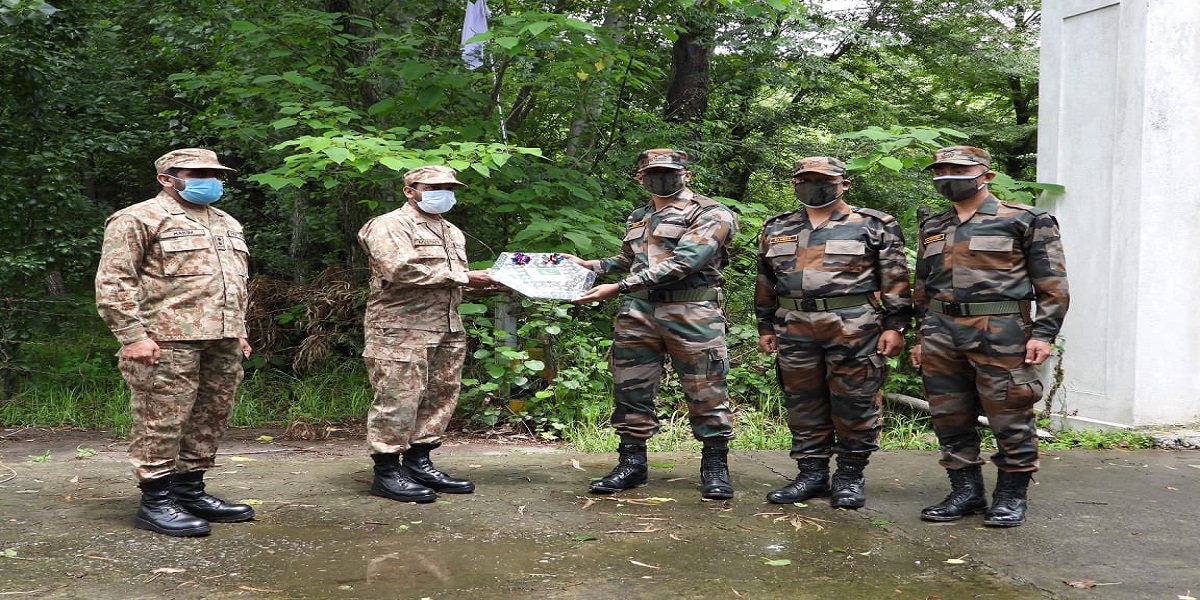 Pakistani and Indian armies exchange sweets on the occasion of Eid Al-Fitr