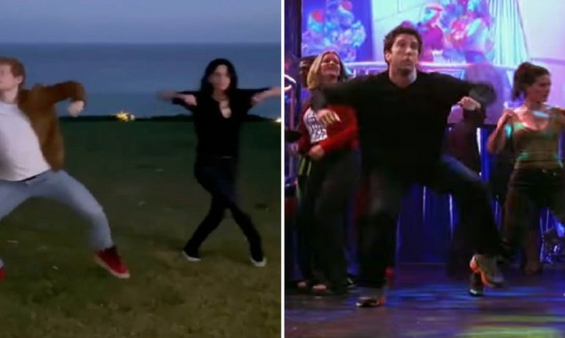 Friends: Ed Sheeran and Courteney Cox recreate the iconic ‘Routine’