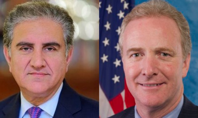 Shah Mahmood Qureshi speaks with Chris Van Hollen