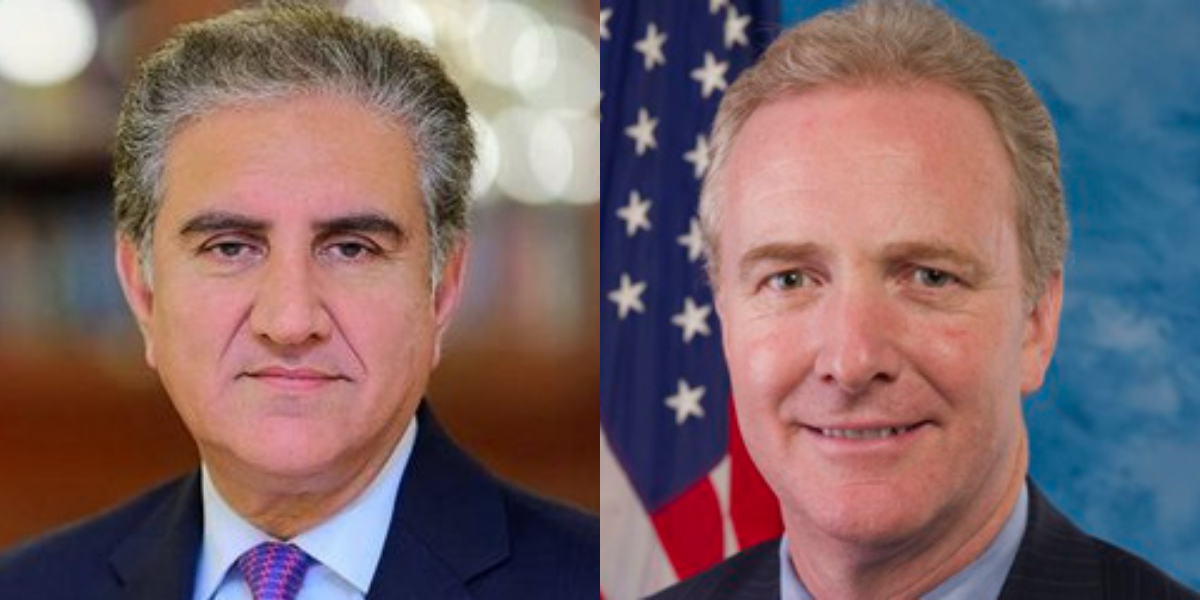 Shah Mahmood Qureshi speaks with Chris Van Hollen