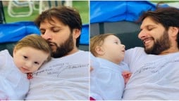Shahid Afridi with daughter