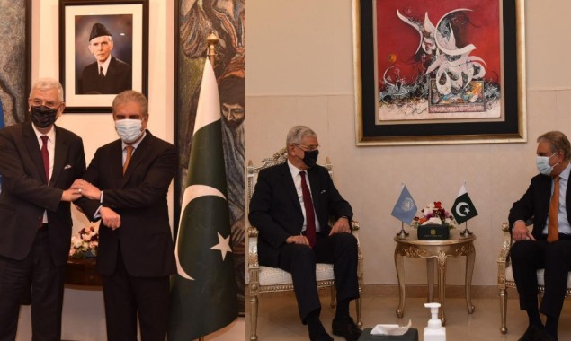FM Qureshi, UNGA President Discuss Palestine & Kashmir Disputes