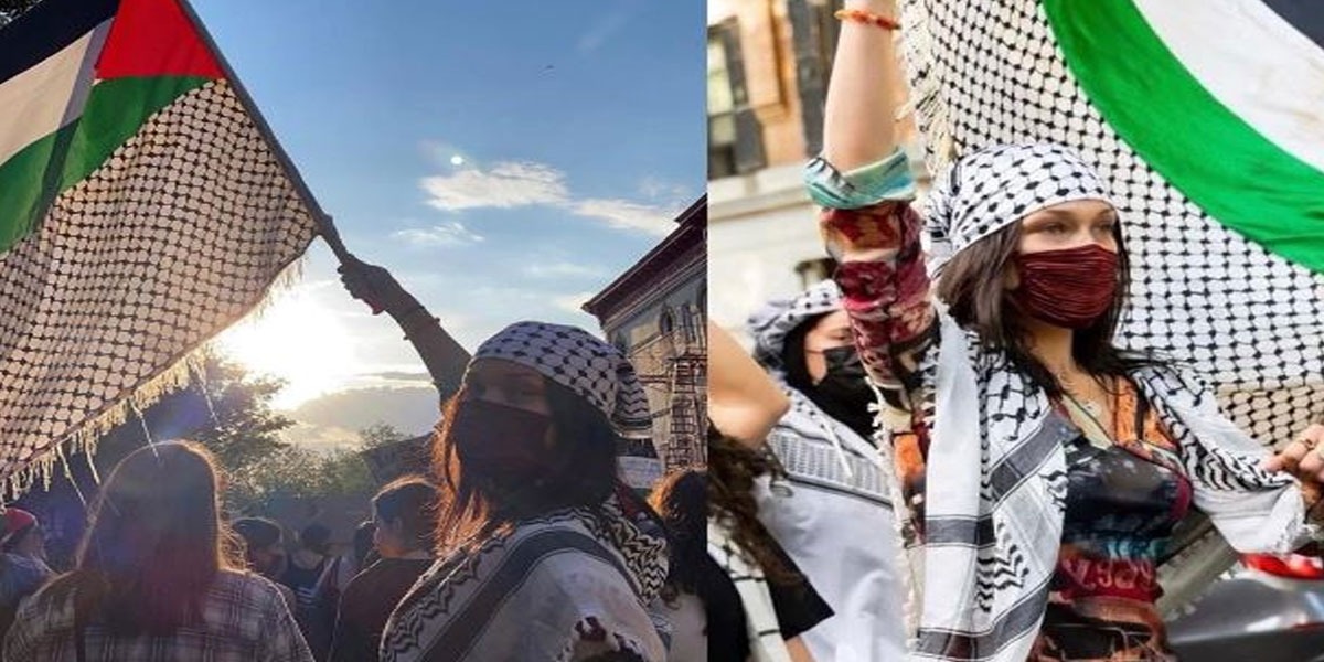 Bella Hadid protests