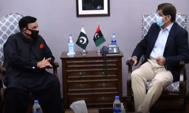 Sheikh Rashid, CM Sindh Discuss Law & Order Situation Of the Province