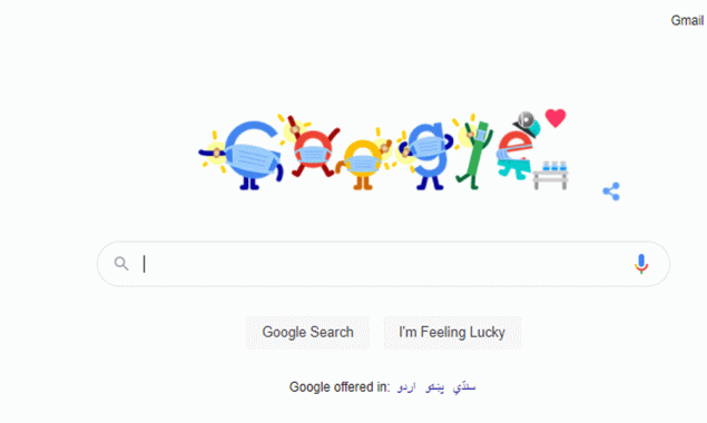 Google doodle advises people to get vaccinated and wear mask