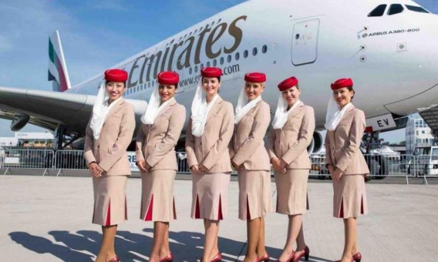 Emirates ‘flight attendant at the top of Burj Khalifa to promote Expo 2020 Dubai