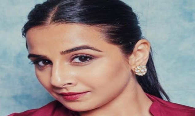 Vidya Balan announces Sherni is here in her printed saree shoot