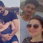 Aiman and Muneeb enjoying at beach with baby amal and family