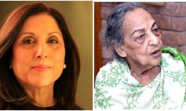Samina Peerzada expresses grief on the demise of Begum Khursheed Shahid