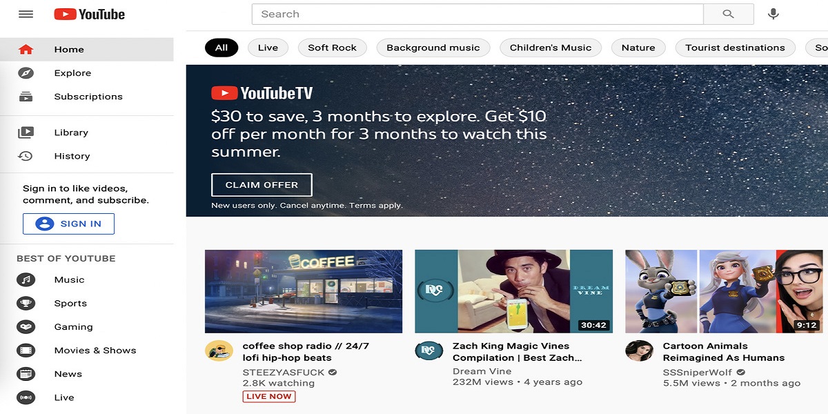 YouTube's homepage is now free of election and gambling adverts
