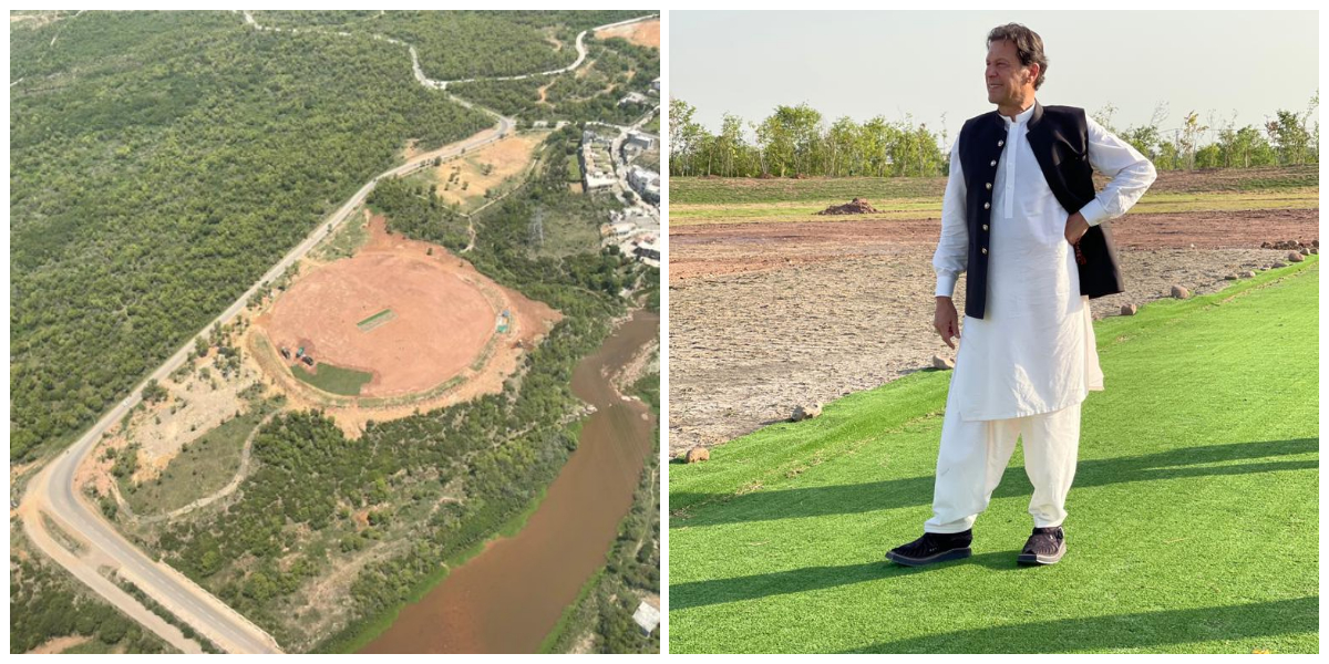 PM Imran Shares Images Of Under Construction Bani Gala Cricket Ground