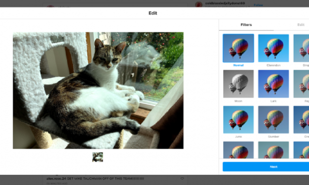 Instagram is testing to post photos from your desktop
