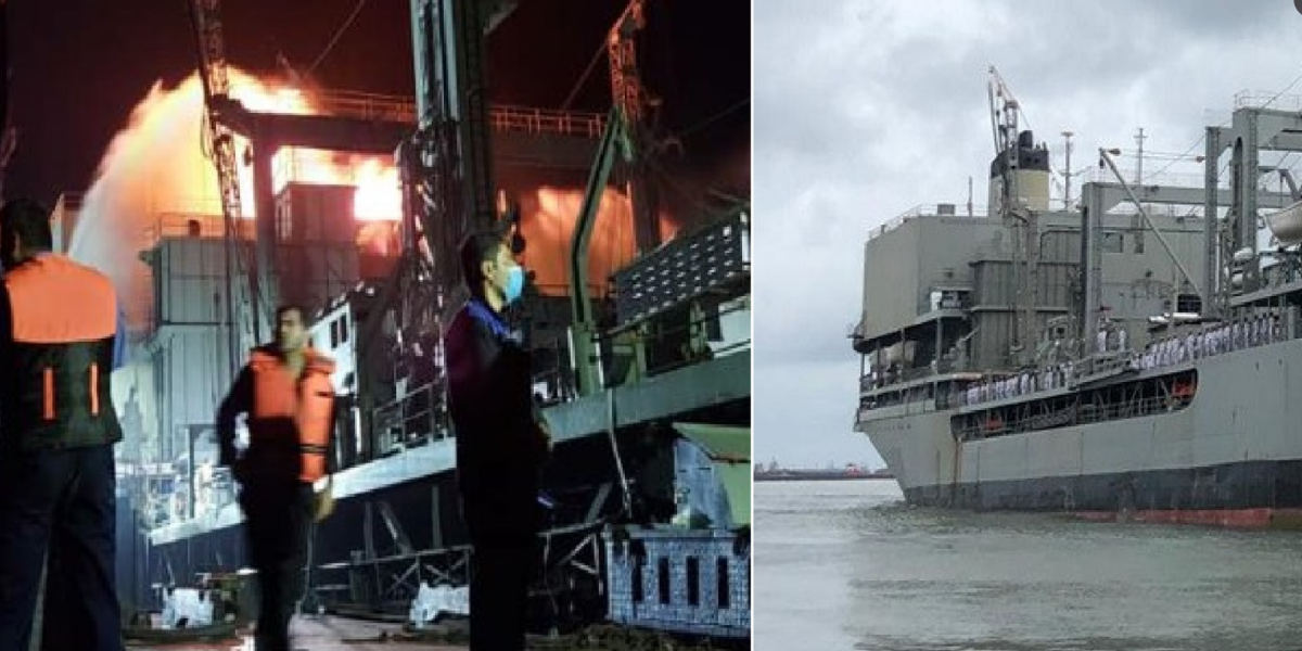 Gulf of Oman: Iranian Naval Ship Sinks After Catching Fire