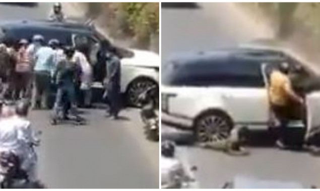 Lahore Accident: Intoxicated Man Rams Car Into Motorcycle, Video Goes Viral