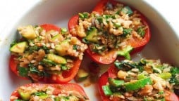 Recipe: Vegan Stuffed Cheesy Bell Peppers