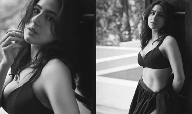 WATCH: Sara Ali Khan looks exotic in a black bikini top, ruffled skirt