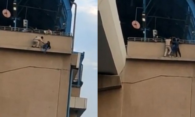 Policeman puts his life in danger to save the girl from suicide, watch video