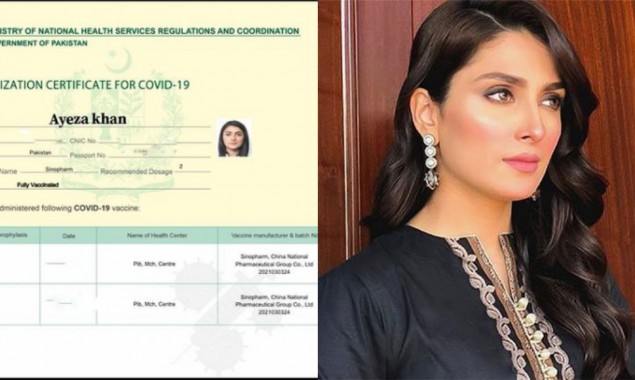 Ayeza Khan claps Back on a Troll over her Vaccination certificate