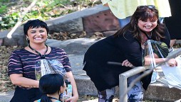 Demi Lovato and Valerie Bertinelli share fun while filming ‘Hungry’