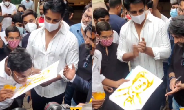 Sonu Sood fan paints his portrait with a tongue to wish him on Birthday, watch video