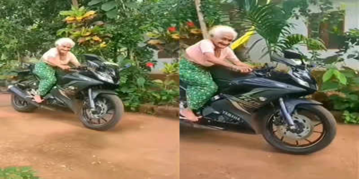 old woman riding