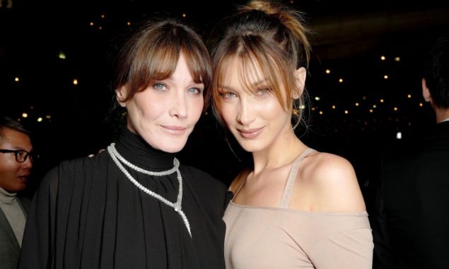 Bella Hadid looks giddy as she reunites with Carla Bruni