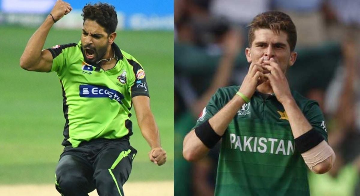 Shaheen Afridi congratulates his fellow Haris Rauf