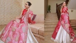 Mansha Pasha Is Giving Off Major Desi Vibes In This Shimmery Lehenga