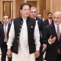 PM Imran Meets President Ashraf Ghani On Sidelines Of Central & South Asia 2021