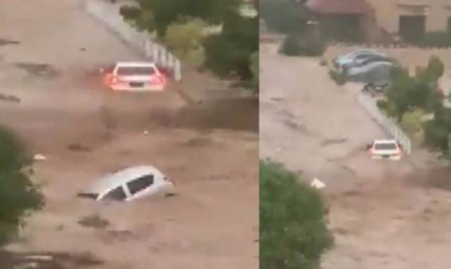 Islamabad Flooding cars floating