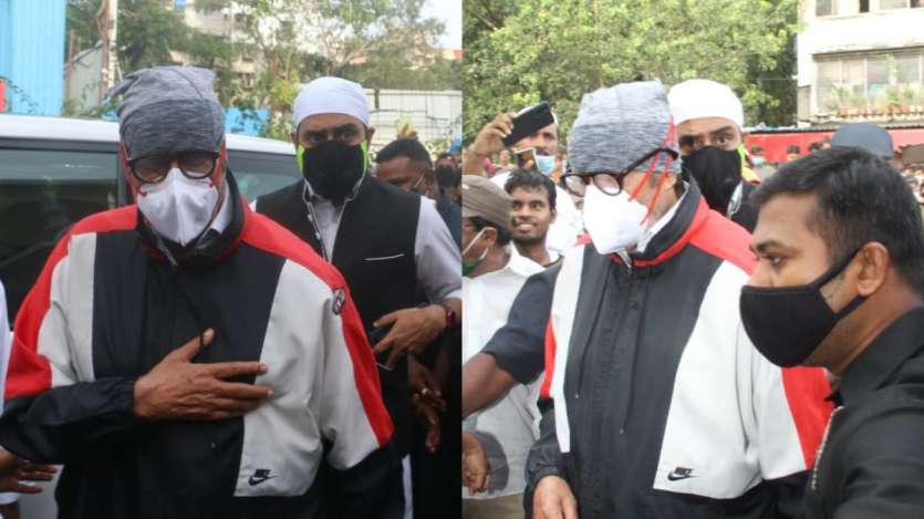 Amitabh Bachchan And Abhishek Bachchan Arrive To Pay Their Last Respects To The Legendary Actor