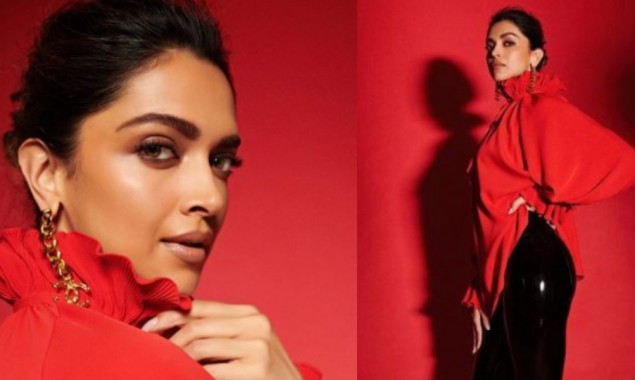 Deepika Padukone turns heads in a ravishing red top & stunning bun