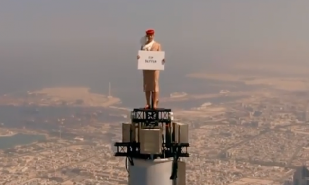 Emirates’ Burj Khalifa celebratory stunt
