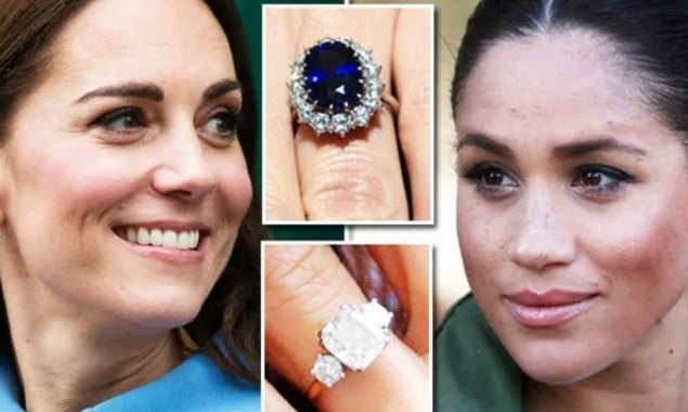What change Meghan and Kate did in their engagement ring?