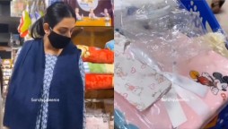 Sarah Khan shops for the baby, watch video