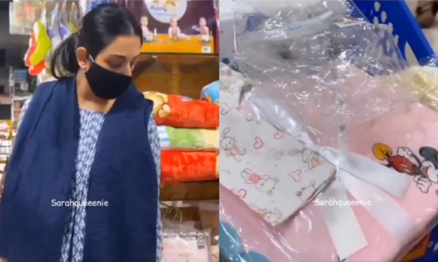 Sarah Khan shops for the baby, watch video