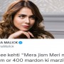 ‘Mera jism or 400 mardon ki marzi?’, tweeted Humaima Malick
