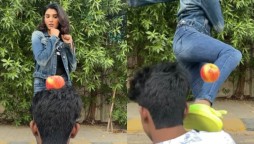 Actress Amna Ilyas kick-off challenge goes wrong, watch video