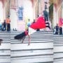 Girl performs amazing backflip in red saree, watch viral video