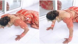 Bride does push-ups while wearing lehenga in a viral video