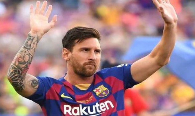 Lionel Messi scored twice to break Pele's record