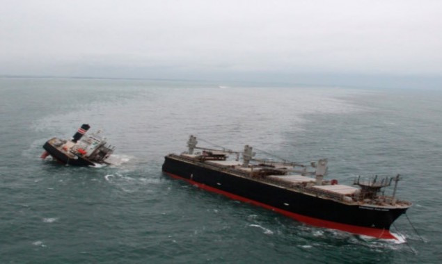 Cargo ship has broken in two off the coast of Japan