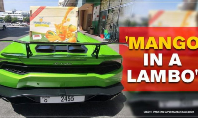 This Dubai based supermarket delivers mangoes in a Lamborghini