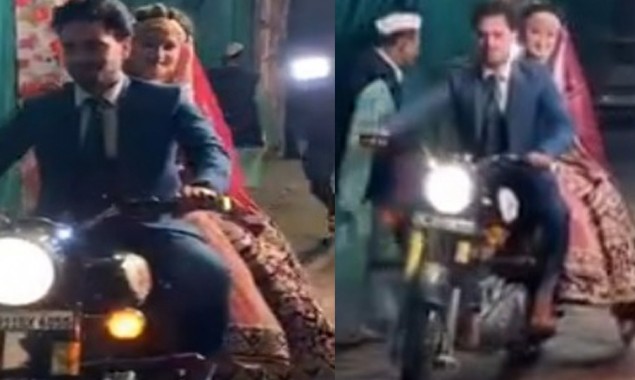 Bride and Groom stylish entry in weeding on bike, watch video viral
