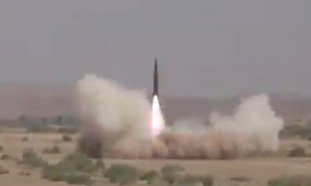 Ballistic missile Ghaznavi training launch